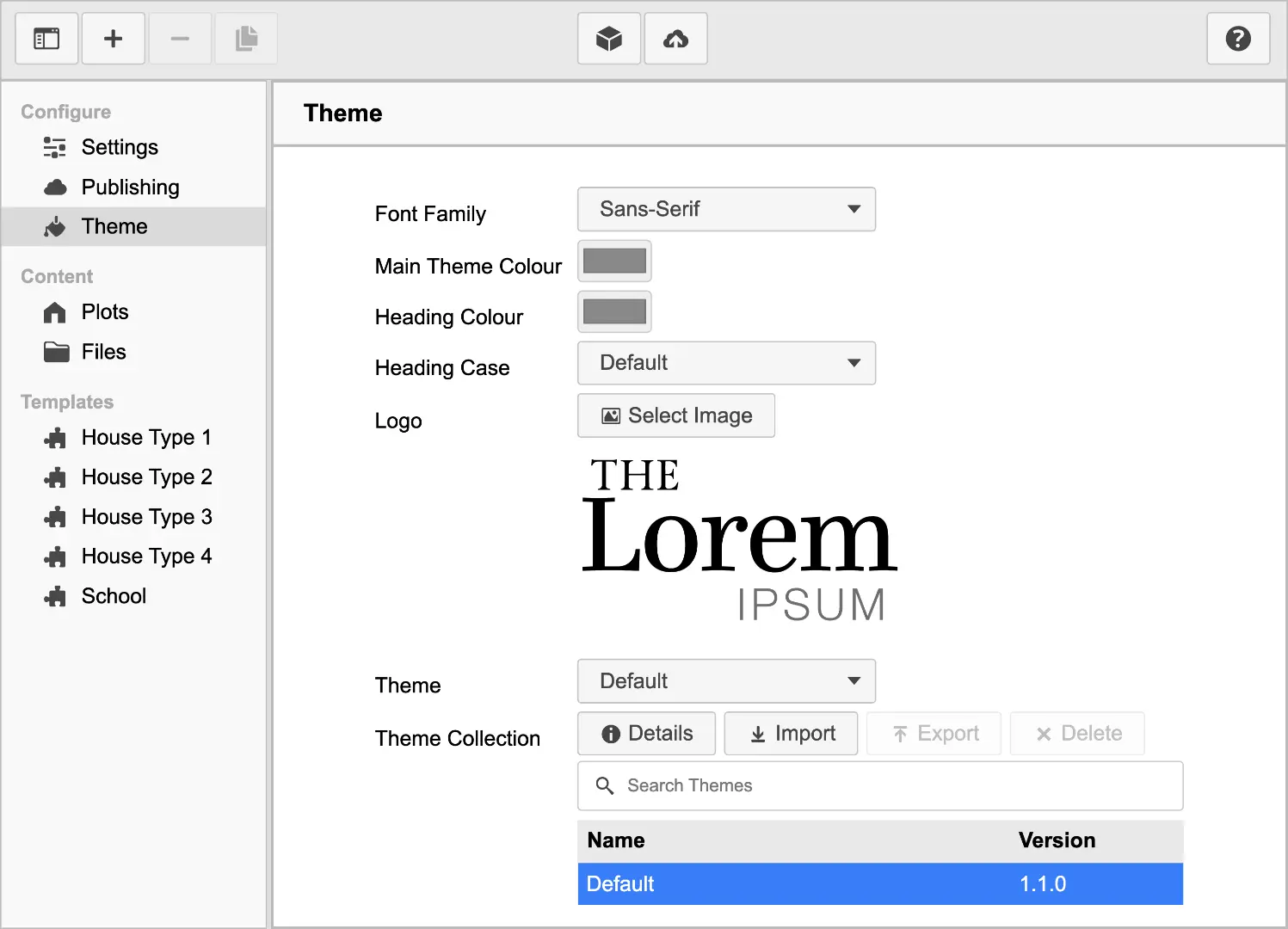 Theme User Interface